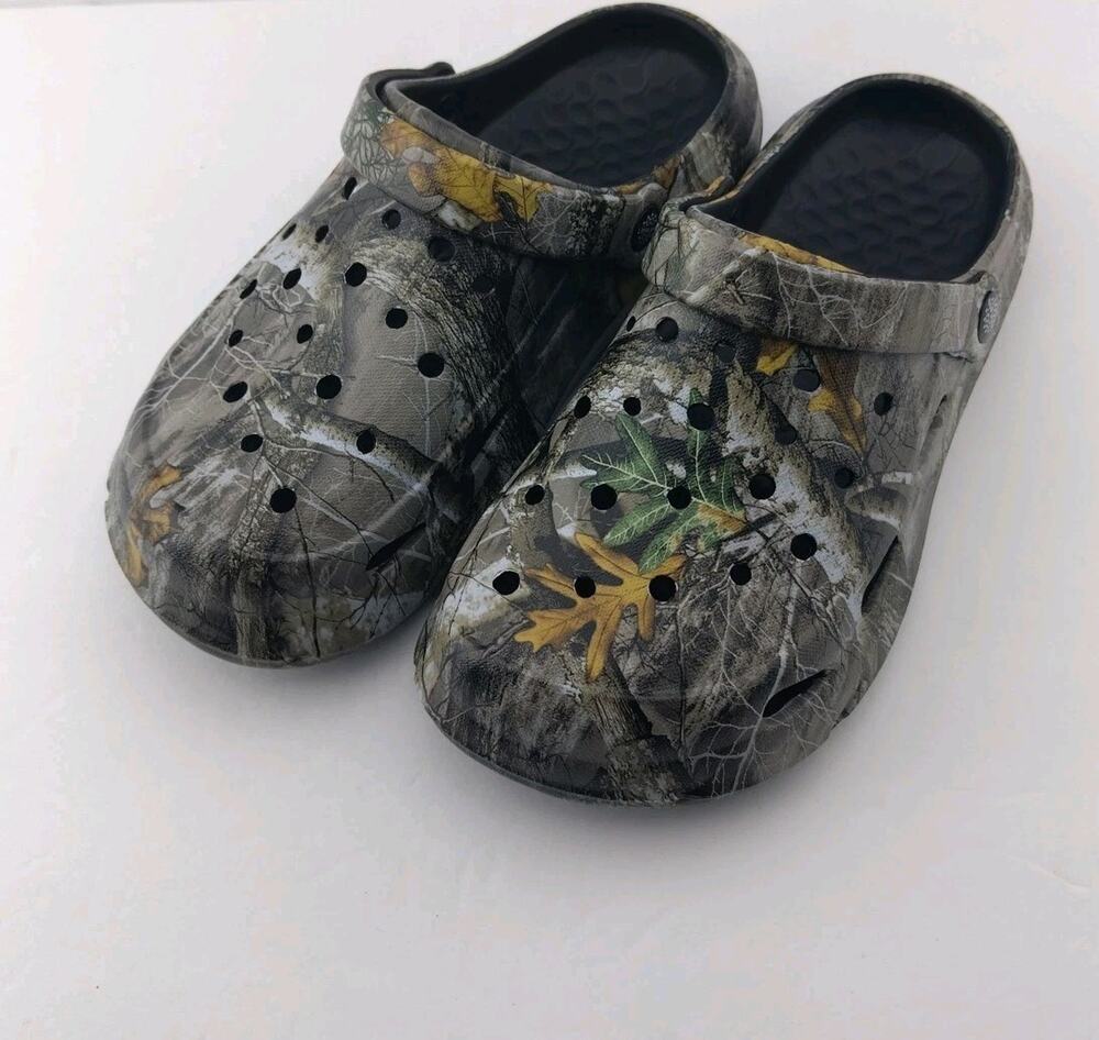 Kids Classic Camo Garden Clogs For Boys Girls Lightweight Adjustable Water si-36